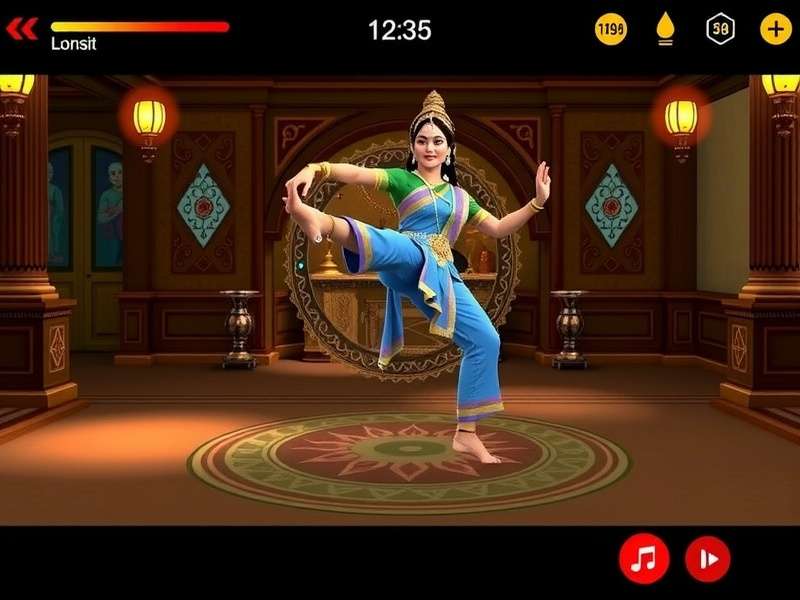 Kuchipudi Kinetix Kicks Gameplay Screenshot showing classical dance movements with rhythm interface